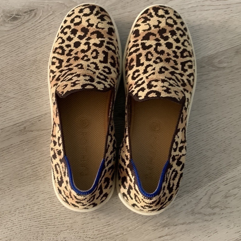 Rothy's Camo Cat 'The Sneaker' slip on W8.5 animal print washable - Picture 9 of 15